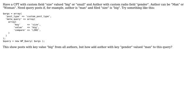 Wordpress: Custom Query by Author field and meta смотреть онлайн