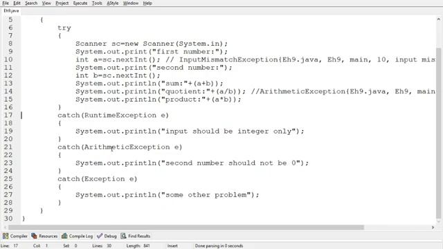 Which Catch block should come first in Java (telugu) смотреть онлайн