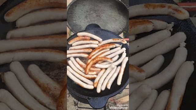 Готовим купаты с овощами на садже