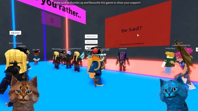 ЧТО БЫ ТЫ ВЫБРАЛ? КОТЁНОК ЛАЙК и КОТИК ИГРОМАН ROBLOX Would You Rather смотреть онлайн