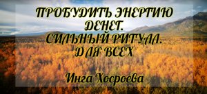 Пробудить энергию денег. Сильный ритуал. Для всех. Инга Хосроева. Ведьмина Изба.
