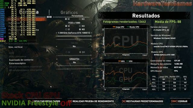 Test Stock VS Overclock I7 8700k 5.0 GHz GTX 1080 2100 MHz Shadow Of The Tomb Raider смотреть онлайн