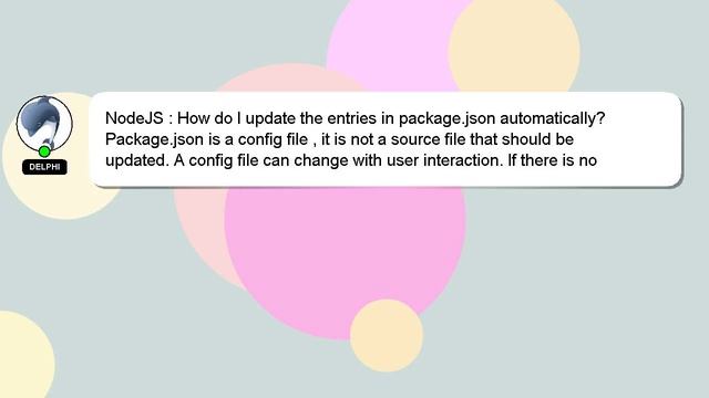 NodeJS : How do I update the entries in package.json automatically? смотреть онлайн
