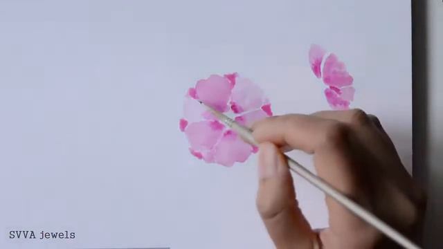 Painting Pink Camellia Flowers In Watercolor, No Pre-Drawing *Extended Cut*