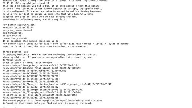 DevOps & SysAdmins: MySQL crashing at service start. Hit a bug? DB corruption? смотреть онлайн