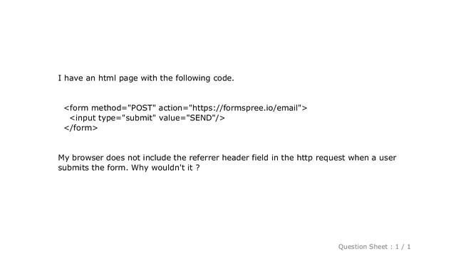 HTML : Why is my browser not sending any referrer? смотреть онлайн