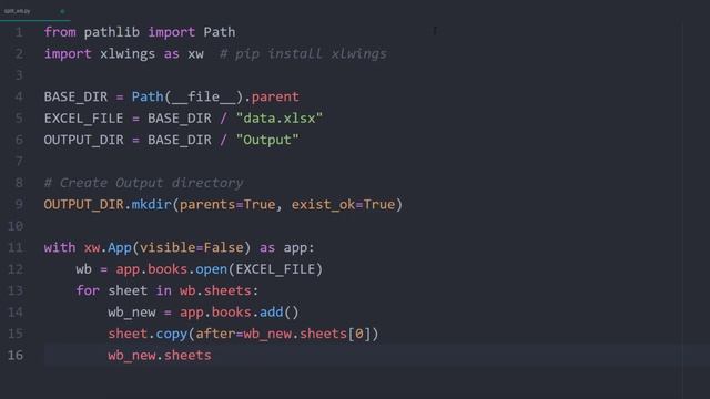 How to Split Each Excel Sheet Into a Separate File Using Python смотреть онлайн