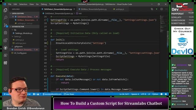 How to Build a Custom Script for StreamLabs Chat Bot - Python - Ep 220 смотреть онлайн
