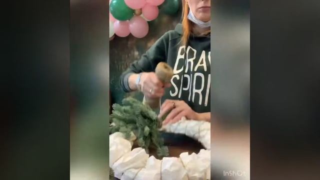 Новогодний венок из подручных материалов смотреть онлайн
