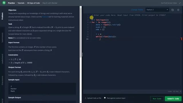Let's Review || HackerRank || Day 06 || Python смотреть онлайн