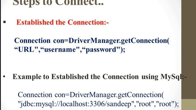 Java Database Connectivity Steps смотреть онлайн