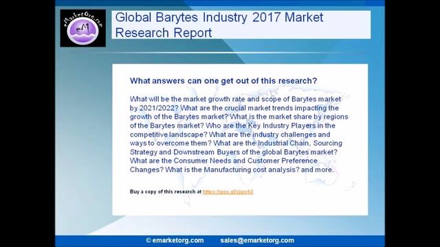 Barytes Market Size, Share, Development, Growth, Key Players and Demand Forecast to 2022 смотреть онлайн