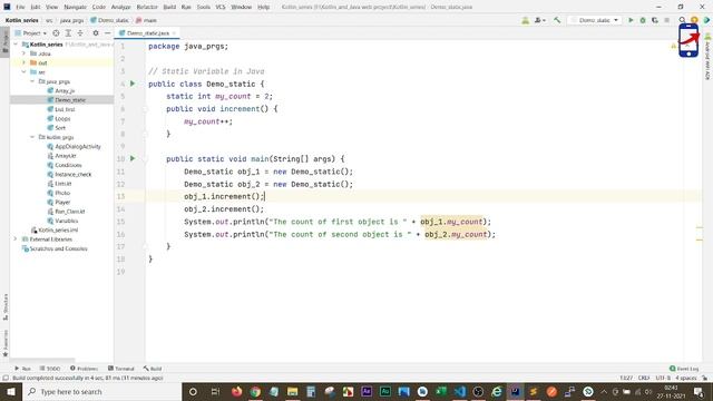 Java Static Variables смотреть онлайн
