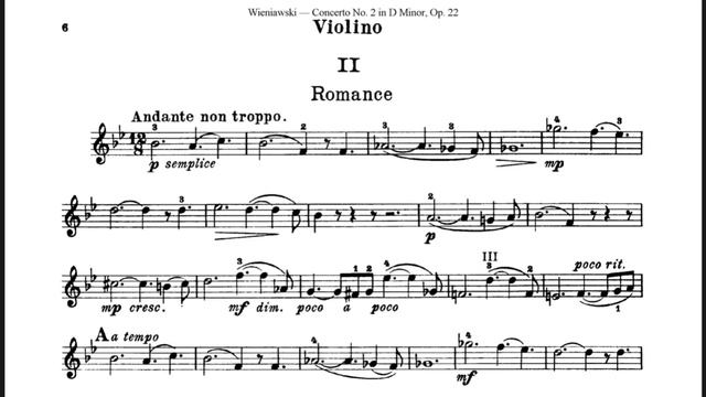 Henryk Wieniawski, concert for violin No2. notes | Г.Венявский, концерт для скрипки 2, ноты. смотреть онлайн