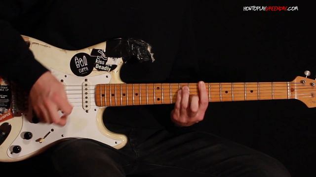 Green Day - Basket Case guitar lesson exactly as played on the record. Part 2. Slow tempo смотреть онлайн