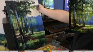 Как нарисовать лес, дерево, пейзаж, живопись маслом.