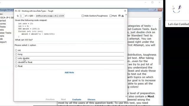 A number with decimals is a double in Java (enthuware.ocajp.i.v8.2.1319) смотреть онлайн