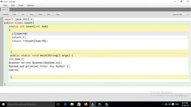 Java Program Digit Count of a Number using recursion (Hindi) смотреть онлайн
