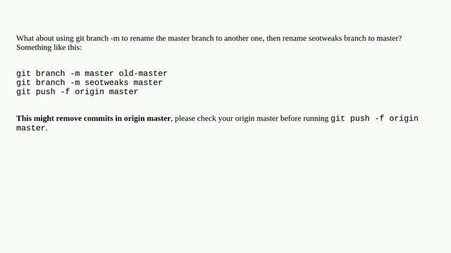 How to replace master branch in Git, entirely, from another branch? смотреть онлайн