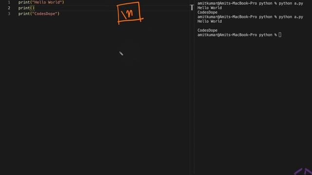 Newline character in python(in hindi) | TUTORIALS FOR BEGINNERS | codesdope.com смотреть онлайн