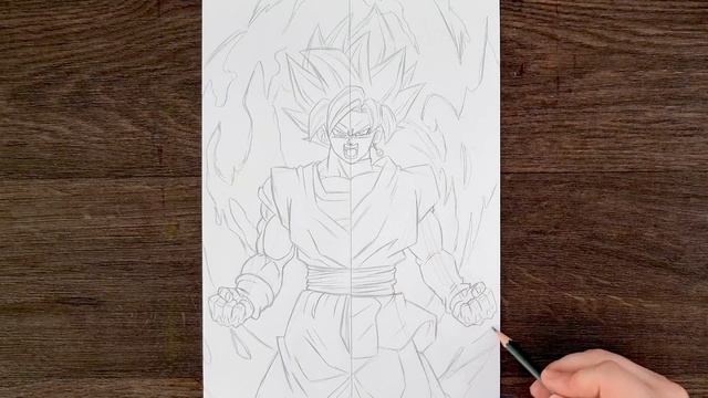 Drawing Goku Super Saiyan Blue and Rose | Redraw fan's Drawing смотреть онлайн