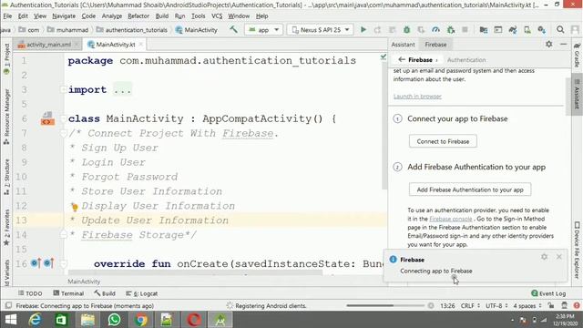 How To Connect Project With Firebase |Connect Android Project To Firebase |Android Kotlin With Hind смотреть онлайн