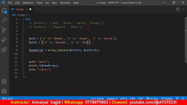 38. array_replace & array_replace_recursive in php | array mehods in php| پي ايچ پ په پښتو کې смотреть онлайн