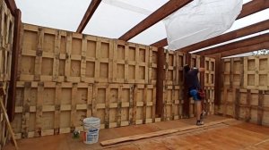 Сарай или гараж из поддонов часть 3.