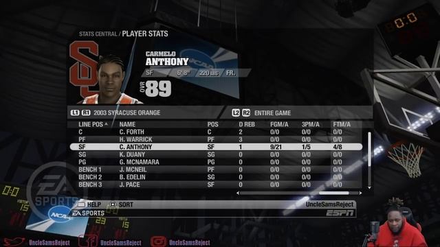CARMELO ANTHONY COLLEGE FLASHBACK | NCAA BASKETBALL 09 GAMEPLAY смотреть онлайн