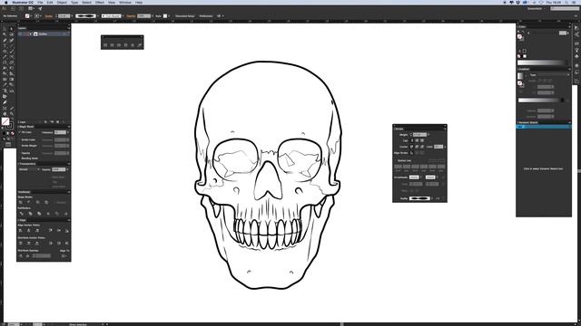 Tutorial: how to create a skull in Adobe Illustrator. смотреть онлайн