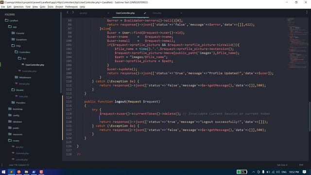 Laravel Rest API | Logout from device | Invalidate Token | Fullstack Dev смотреть онлайн