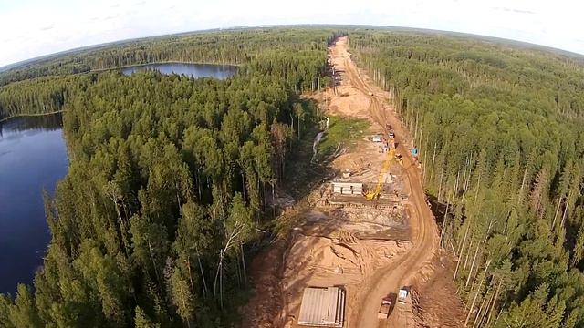 Окуловский район. Строительство платной автомагистрали М11 Москва - Санкт-Петербург. смотреть онлайн