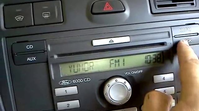 Ввод кода, настройка времени магнитола Ford CD6000 смотреть онлайн