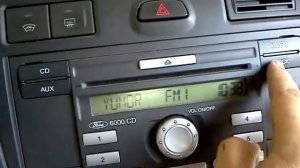Ввод кода, настройка времени магнитола Ford CD6000