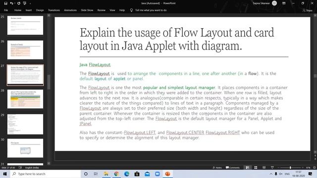 Usage of flow layout and card layout in Java смотреть онлайн