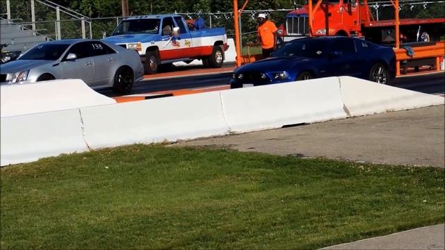 2013 Ford Mustang GT 5.0 Destroys New Cadillac CTS-V At The Drag Strip! смотреть онлайн