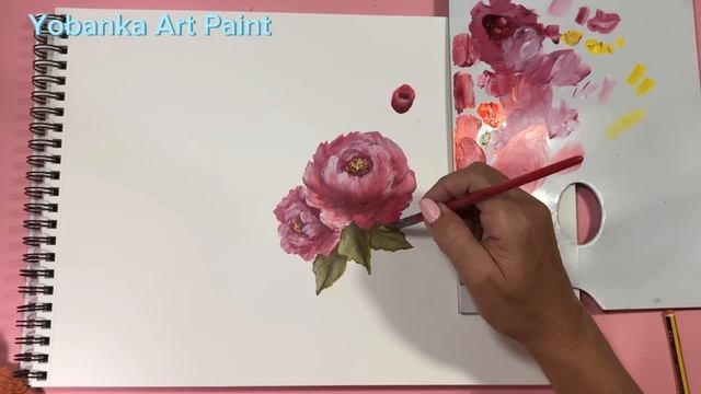How to Paint a Rose/Technique with Acrylic Paint смотреть онлайн
