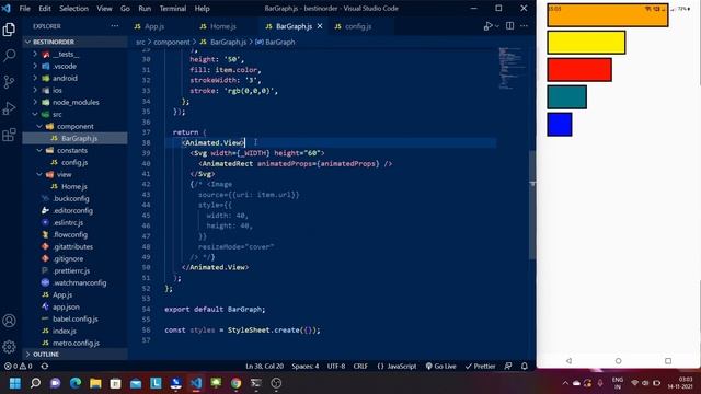 React Native Animation - Bar Graph Svg Animation - Rearraning Array With Reanimated смотреть онлайн