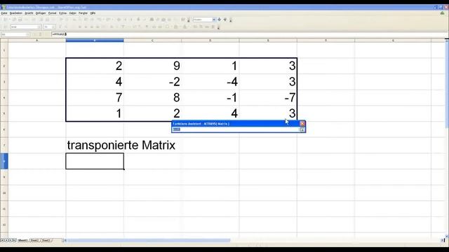 Tabellenkalkulation Tutorial 0019 transponierte Matrix ( Open Office Calc Libre Office Excel ) смотреть онлайн