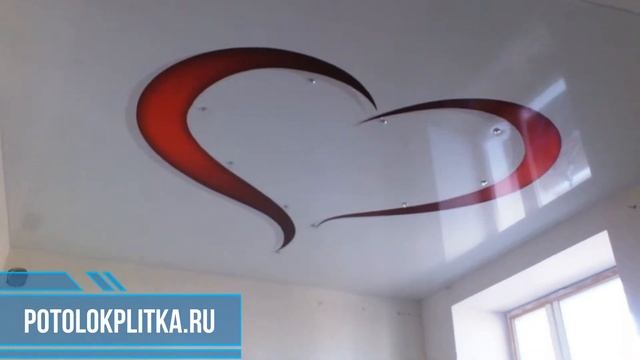 Установка натяжных потолков с красным узором смотреть онлайн