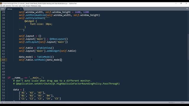 Working With Data Model Using QAbstractTableModel In PyQt5 смотреть онлайн