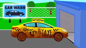 Детские Машинки. Мойка. Машина Такси. Мультик про машинки. Автомойка