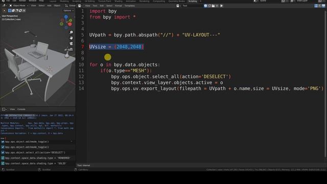 [ESP] - BLENDER 3.x #004 - BPY 3 - Cómo exportar UV Layouts como imágenes con uv.export_layout смотреть онлайн
