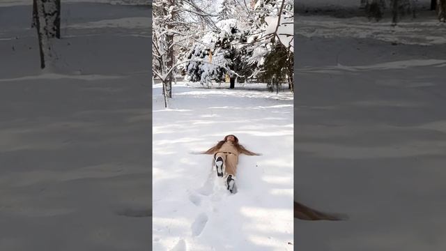 How I made a snow angel. Фотосессия в снегу и снежный ангел.Short Film. смотреть онлайн