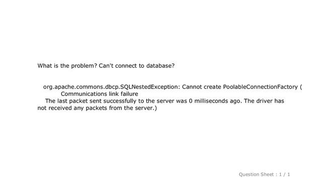 MySQL : Cannot create PoolableConnectionFactory смотреть онлайн