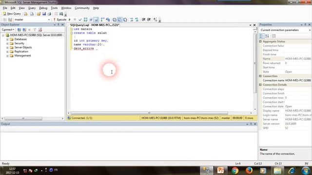 إنشاء جدول بالكود في sql server смотреть онлайн