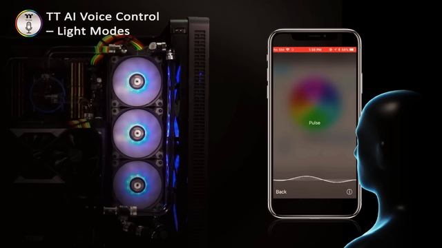 Thermaltake Pure Plus 12/14 LED RGB Radiator Fan TT Premium Edition TT AI Voice Control Demo смотреть онлайн