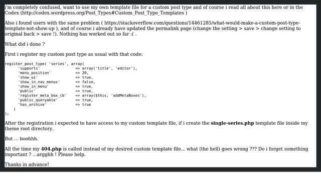 Wordpress: custom post template file not shown, instead all the time 404.php смотреть онлайн