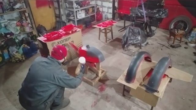 Окрас внешних деталей мотоцикла восход-2 (часть 2) смотреть онлайн