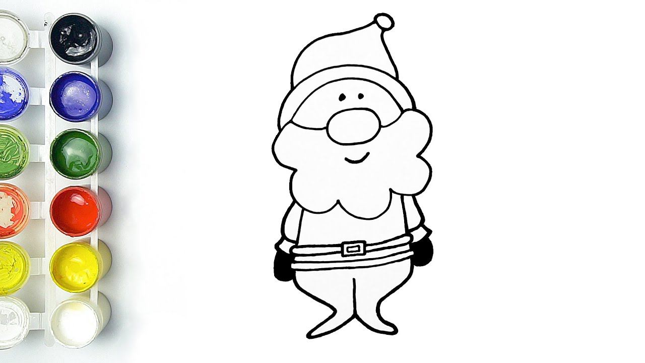 Aprende A Dibujar Y Pintar A PAPÁ NOEL Fácil | How To Draw A Cute Santa Claus